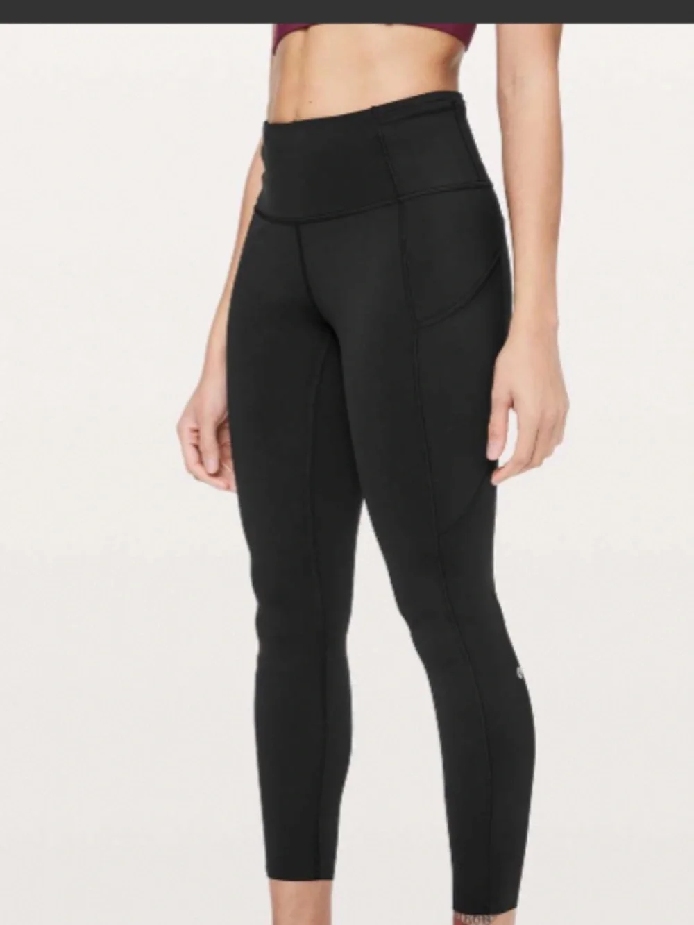 Lululemon Fast & Free 7/8 Tight black Non-Reflective Nulux 25 Size 2 leggings - Picture 2 of 9